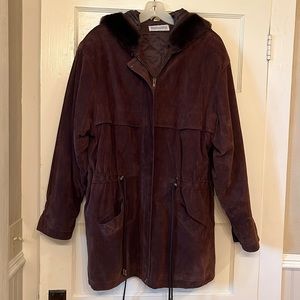 Marsh Landing Leather Jacket with Hood